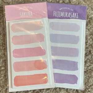 Sakura and Fujimurasaki Watercolor Swatches sticky notes